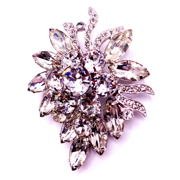 Eisenberg Ice Jewelry - Vintage Eisenberg Ice Rhinestone Brooch Retro Glam